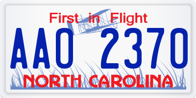 NC license plate AAO2370