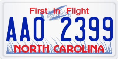 NC license plate AAO2399