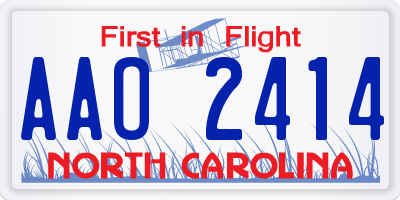 NC license plate AAO2414
