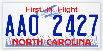 NC license plate AAO2427