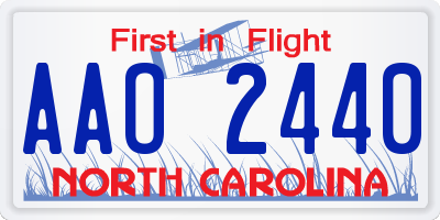 NC license plate AAO2440