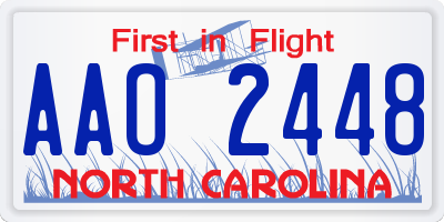 NC license plate AAO2448