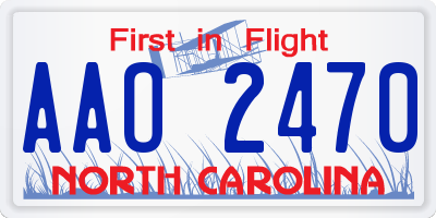 NC license plate AAO2470