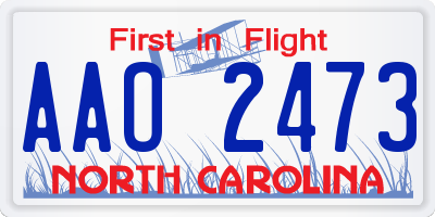NC license plate AAO2473