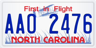 NC license plate AAO2476
