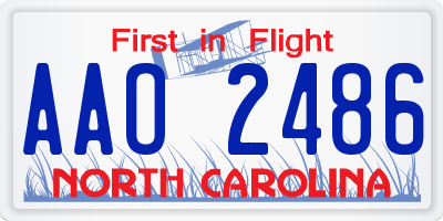 NC license plate AAO2486