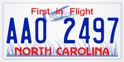 NC license plate AAO2497