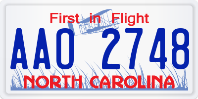 NC license plate AAO2748