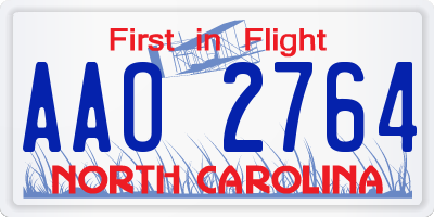 NC license plate AAO2764
