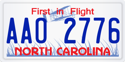 NC license plate AAO2776