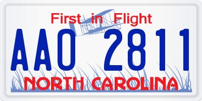 NC license plate AAO2811