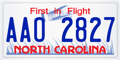 NC license plate AAO2827