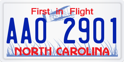 NC license plate AAO2901