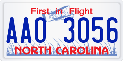NC license plate AAO3056