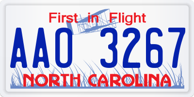 NC license plate AAO3267