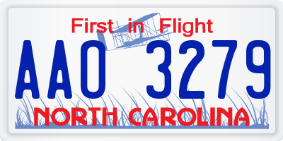 NC license plate AAO3279
