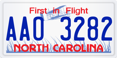 NC license plate AAO3282