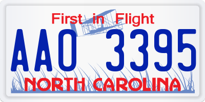 NC license plate AAO3395