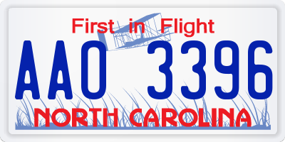NC license plate AAO3396