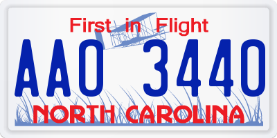 NC license plate AAO3440