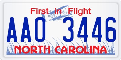 NC license plate AAO3446