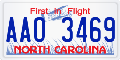 NC license plate AAO3469