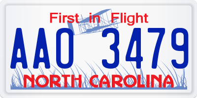NC license plate AAO3479