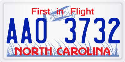 NC license plate AAO3732