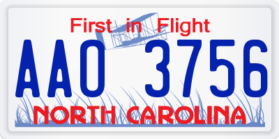 NC license plate AAO3756