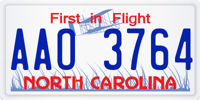 NC license plate AAO3764