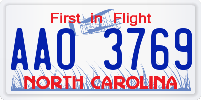NC license plate AAO3769