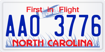 NC license plate AAO3776