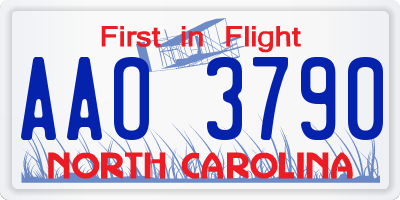 NC license plate AAO3790