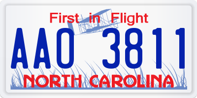 NC license plate AAO3811