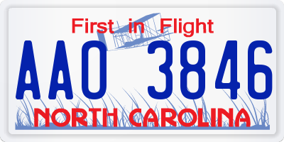 NC license plate AAO3846