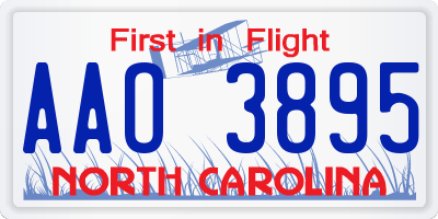 NC license plate AAO3895