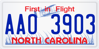 NC license plate AAO3903