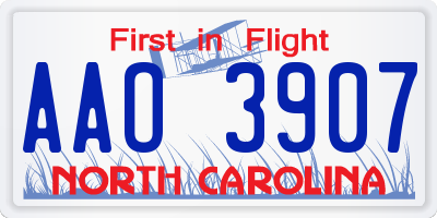 NC license plate AAO3907