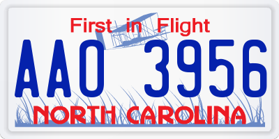 NC license plate AAO3956