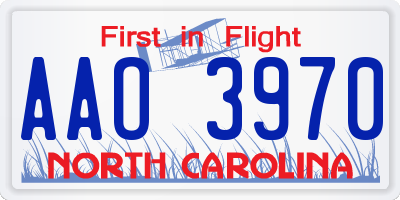 NC license plate AAO3970