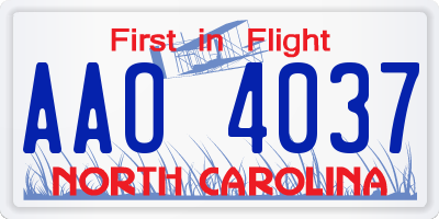 NC license plate AAO4037