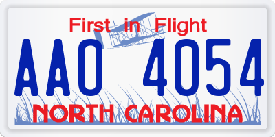 NC license plate AAO4054
