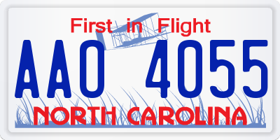 NC license plate AAO4055