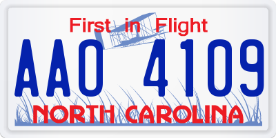 NC license plate AAO4109