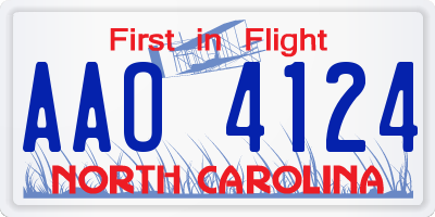 NC license plate AAO4124