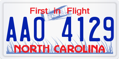 NC license plate AAO4129