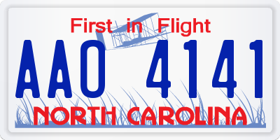NC license plate AAO4141