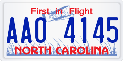 NC license plate AAO4145