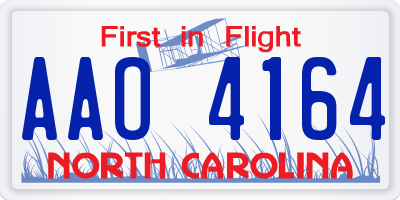 NC license plate AAO4164