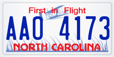 NC license plate AAO4173
